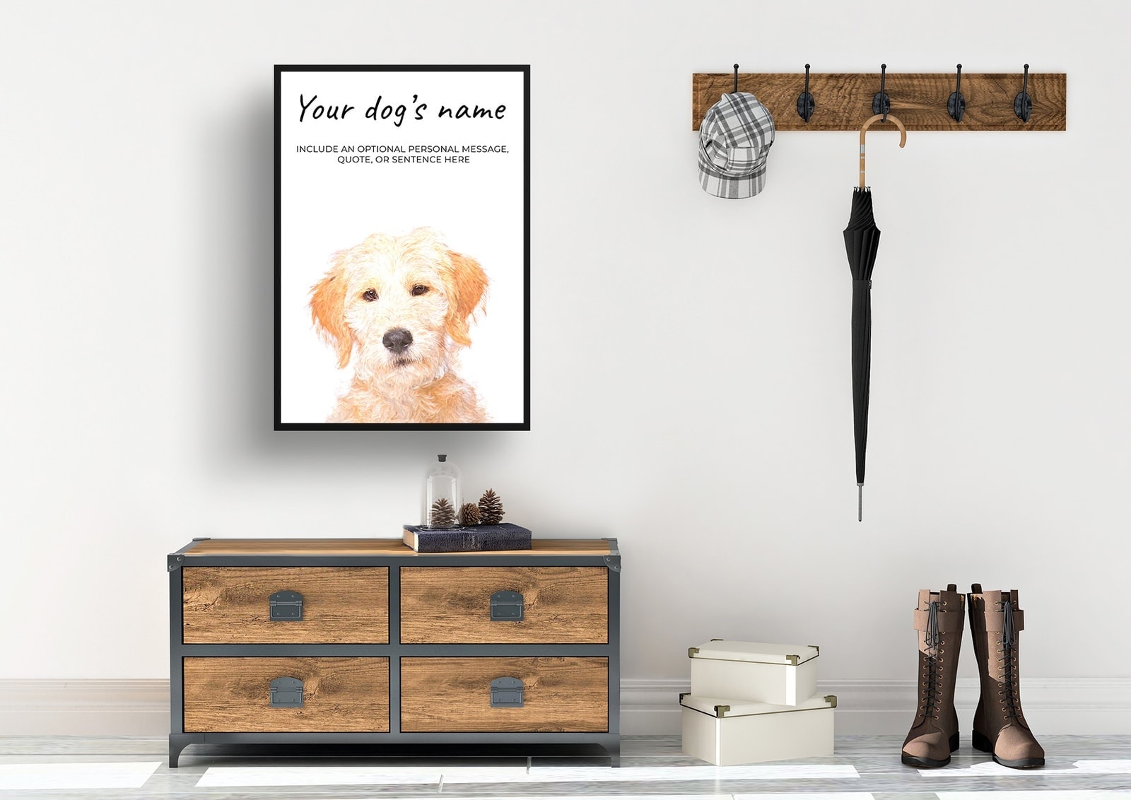 Labradoodle personalised dog print painting. Framed & un-framed wall art 4 Labradoodle personalised dog print painting. Framed & un-framed wall art - Image 3