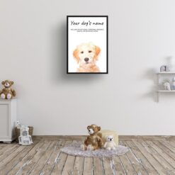 Labradoodle personalised dog print painting. Framed & un-framed wall art 11 dog paintings prints labradoodle kids room