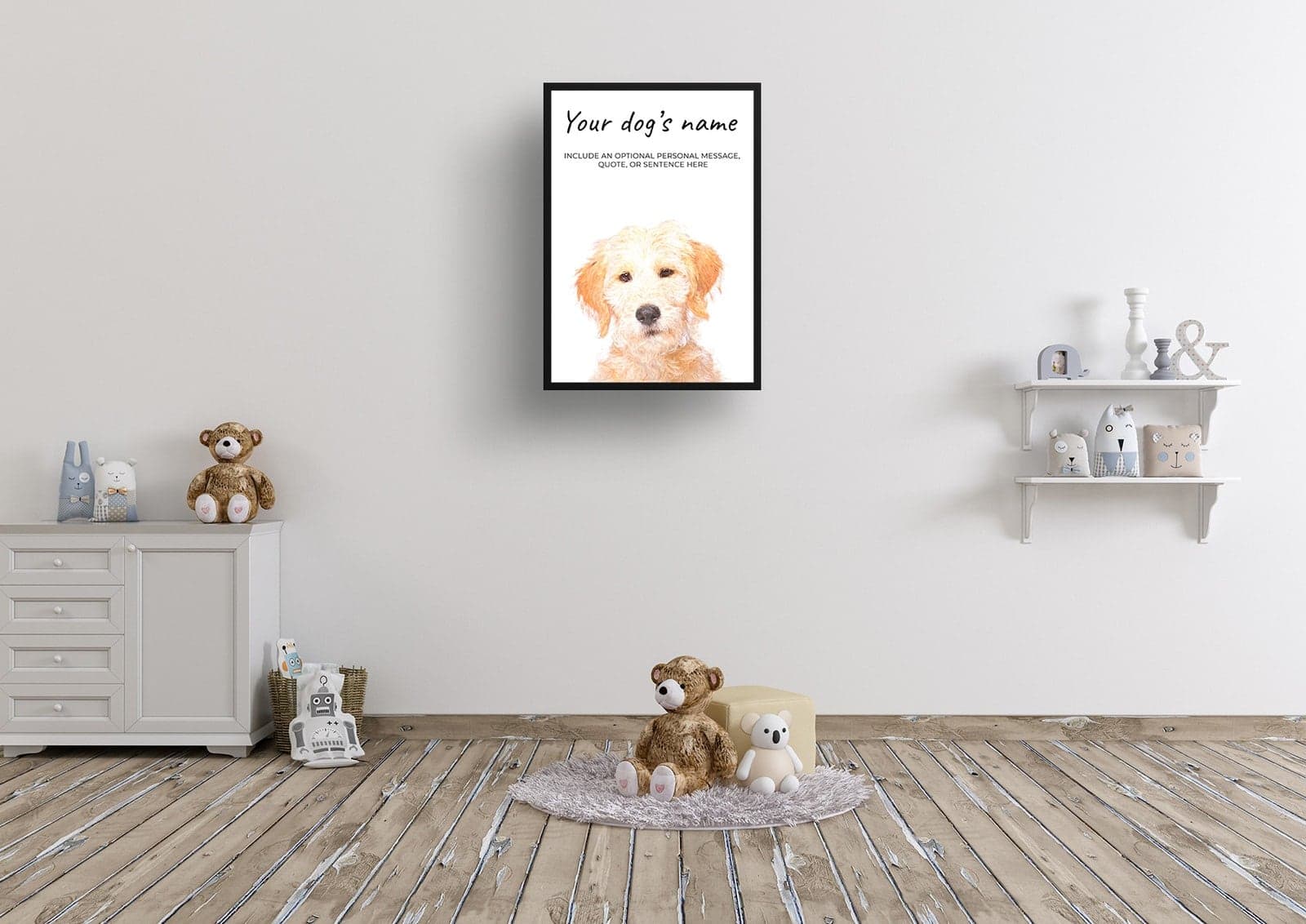 Labradoodle personalised dog print painting. Framed & un-framed wall art 5 Labradoodle personalised dog print painting. Framed & un-framed wall art - Image 4