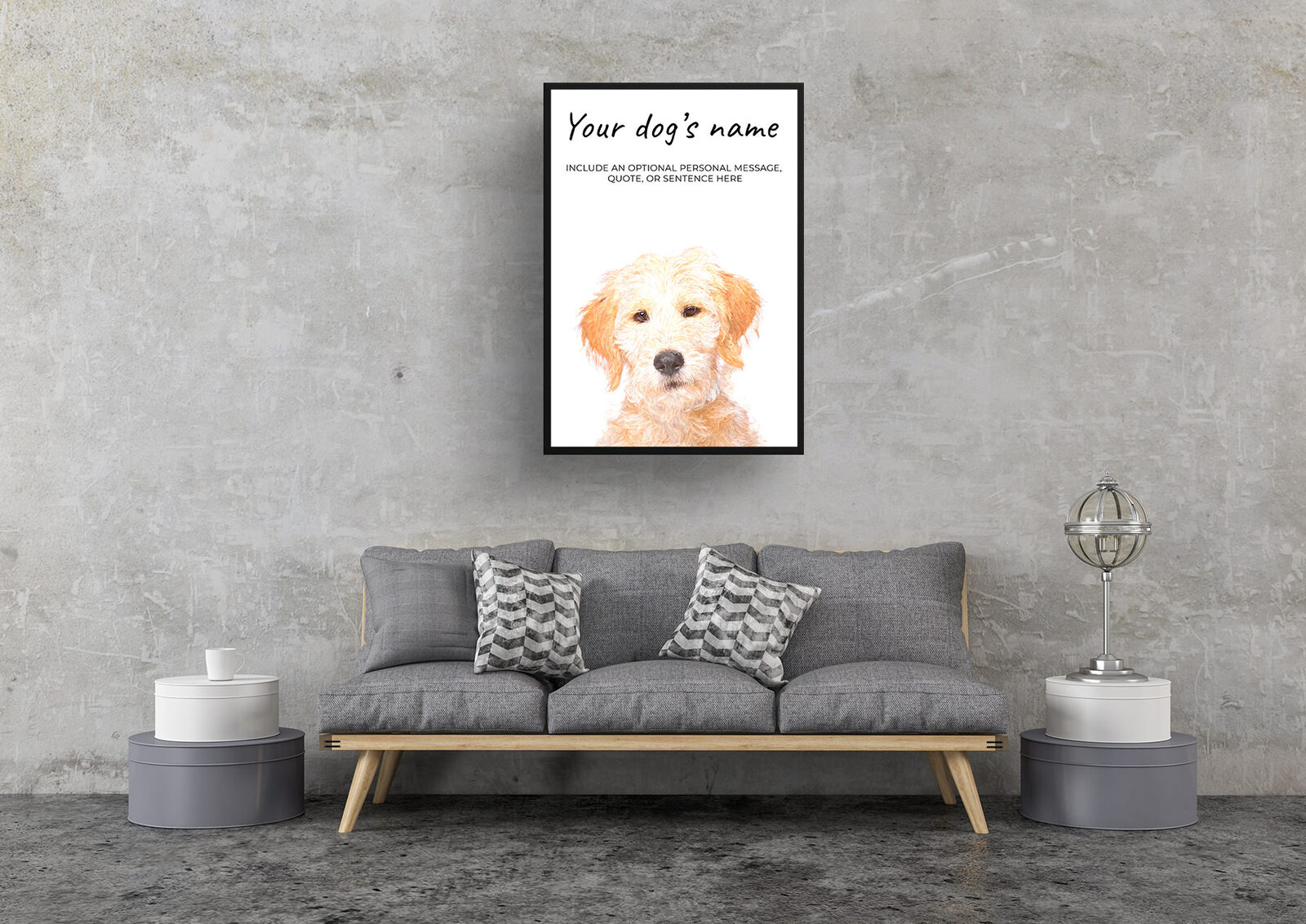 Labradoodle personalised dog print painting. Framed & un-framed wall art 6 Labradoodle personalised dog print painting. Framed & un-framed wall art - Image 5