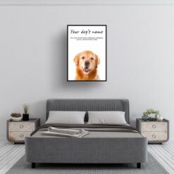 Golden Retriever personalised dog print painting. Framed & un-framed wall art 15 dog paintings prints labrador retriever bedroom