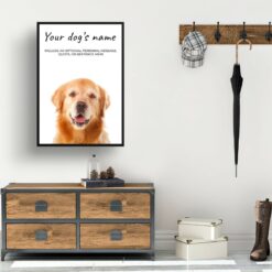 Golden Retriever personalised dog print painting. Framed & un-framed wall art 14 dog paintings prints labrador retriever hall