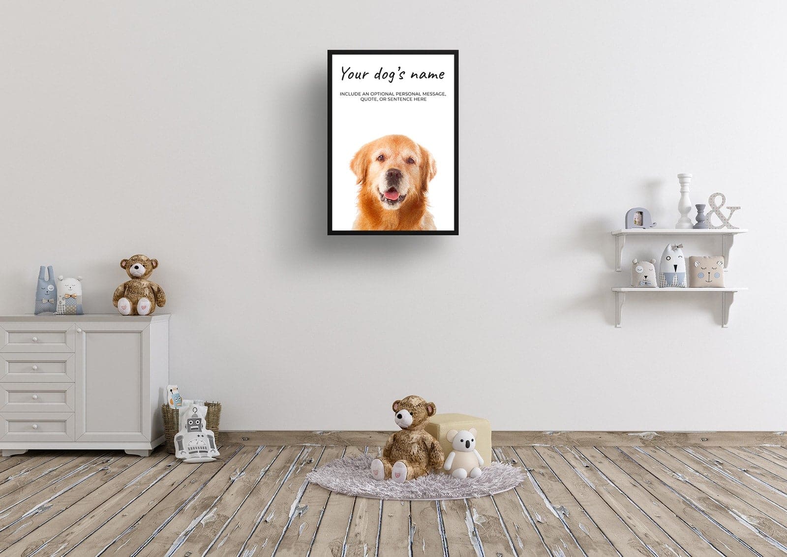 Golden Retriever personalised dog print painting. Framed & un-framed wall art 7 Golden Retriever personalised dog print painting. Framed & un-framed wall art - Image 5