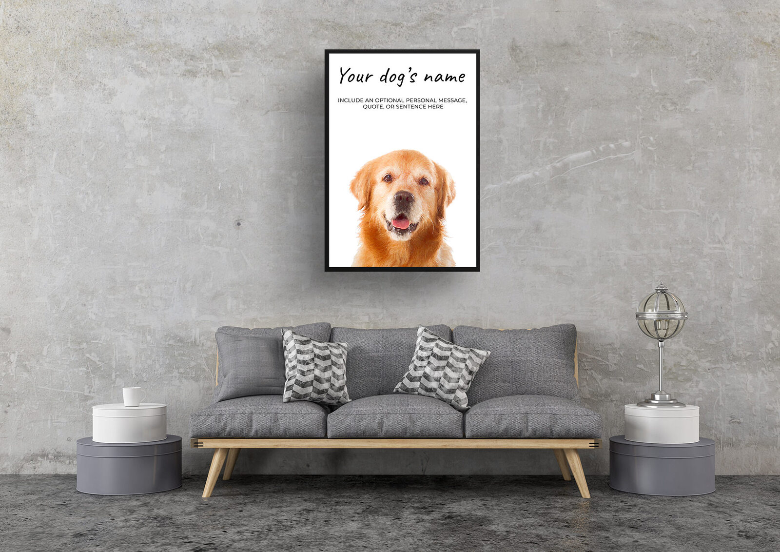 Golden Retriever personalised dog print painting. Framed & un-framed wall art 6 Golden Retriever personalised dog print painting. Framed & un-framed wall art - Image 4