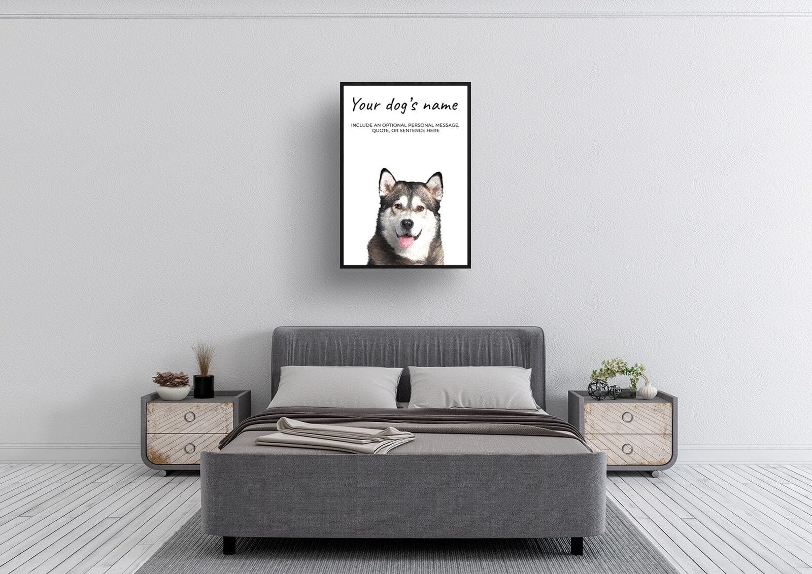 Malamute personalised dog print painting. Framed & un-framed wall art 3 Malamute personalised dog print painting. Framed & un-framed wall art - Image 2