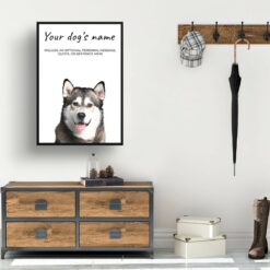 Malamute personalised dog print painting. Framed & un-framed wall art 10 dog paintings prints malamute hall