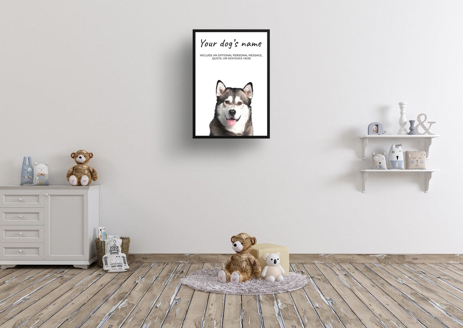 Malamute personalised dog print painting. Framed & un-framed wall art 5 Malamute personalised dog print painting. Framed & un-framed wall art - Image 4