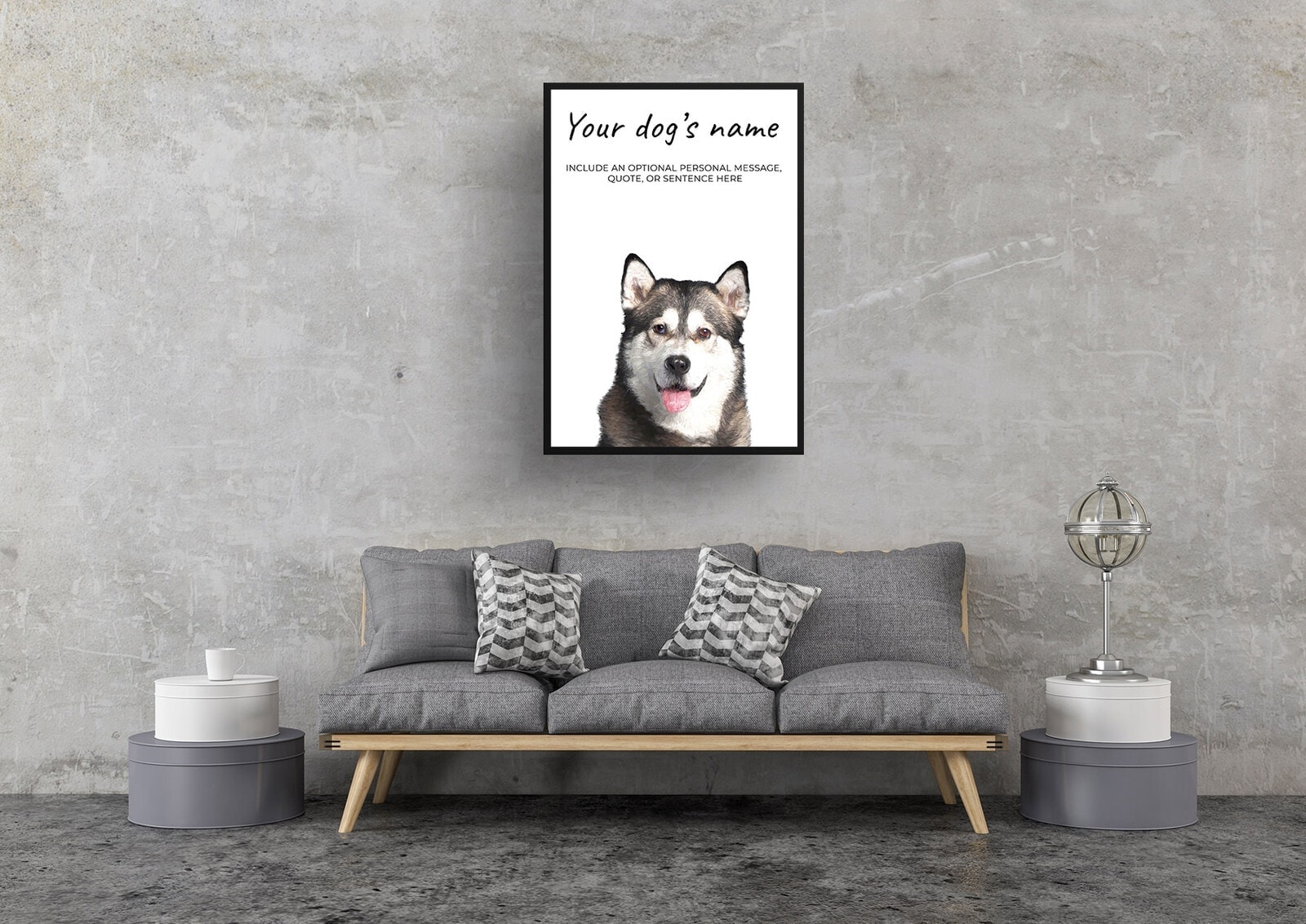 Malamute personalised dog print painting. Framed & un-framed wall art 6 Malamute personalised dog print painting. Framed & un-framed wall art - Image 5