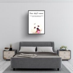 Maltese personalised dog print painting. Framed & un-framed wall art 9 dog paintings prints maltese bedroom