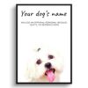 Maltese personalised dog print painting. Framed & un-framed wall art