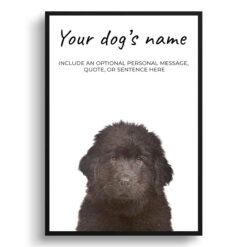 Newfoundland personalised dog print painting. Framed & un-framed wall art