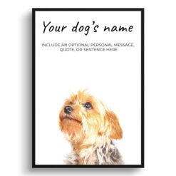 Norfolk Terrier personalised dog print painting. Framed & un-framed wall art