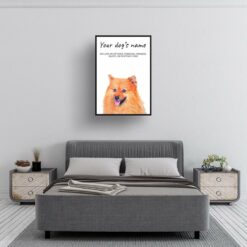 Pomeranian personalised dog print painting. Framed & un-framed wall art 10 dog paintings prints pomeranian bedroom