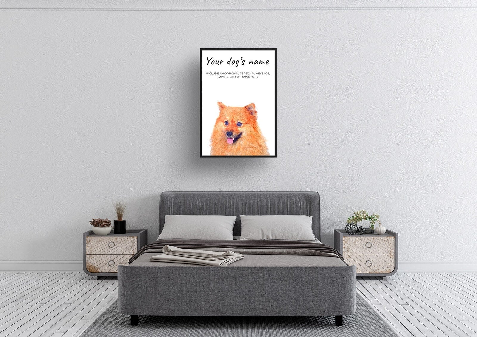 Pomeranian personalised dog print painting. Framed & un-framed wall art 4 Pomeranian personalised dog print painting. Framed & un-framed wall art - Image 2
