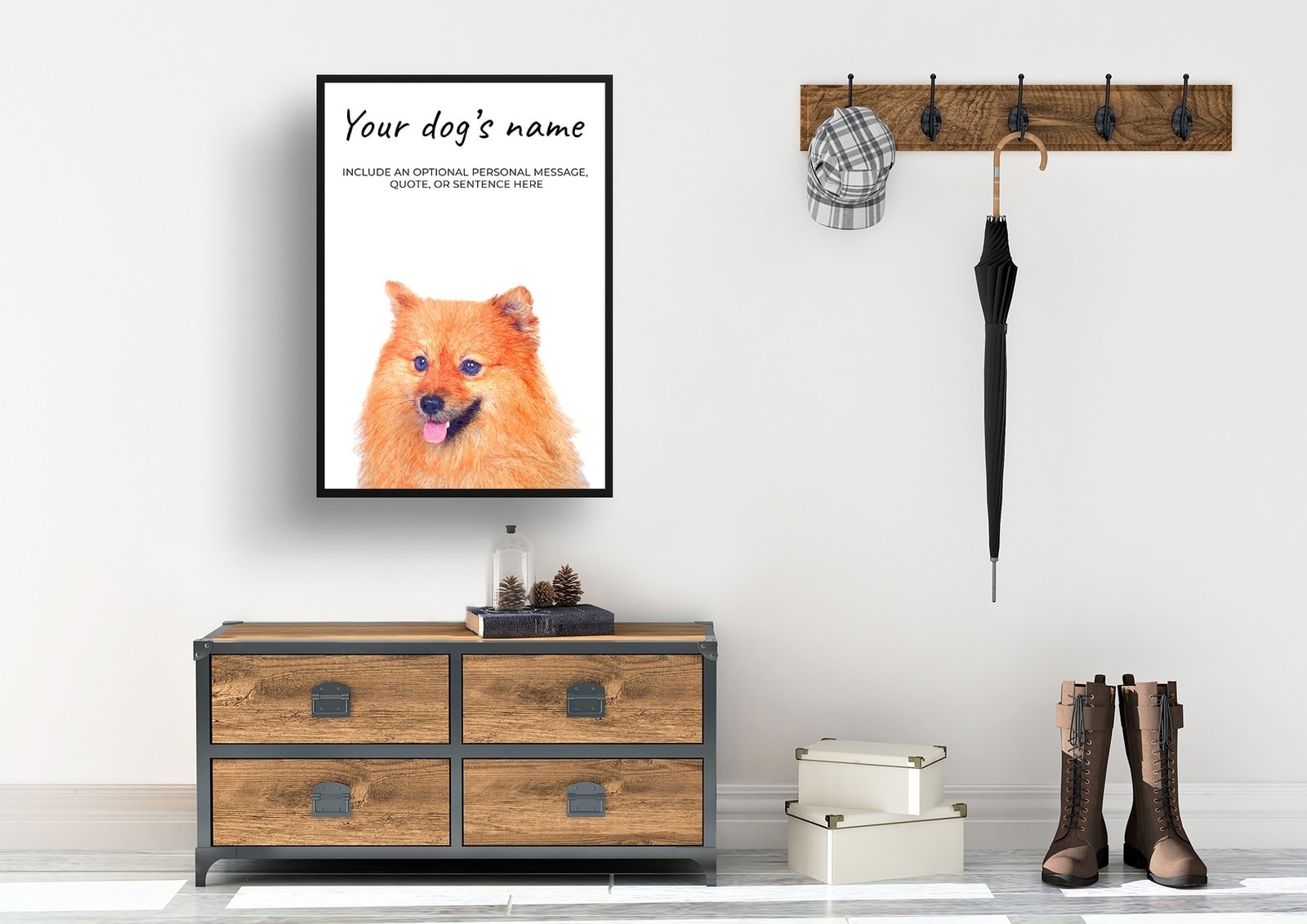 Pomeranian personalised dog print painting. Framed & un-framed wall art 5 Pomeranian personalised dog print painting. Framed & un-framed wall art - Image 3