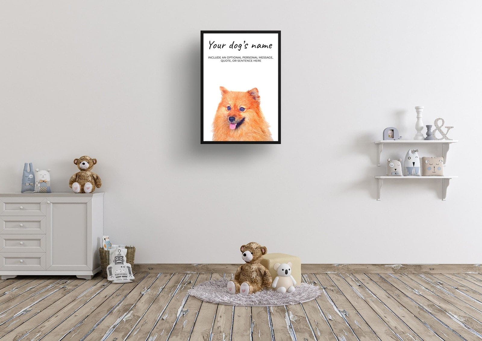 Pomeranian personalised dog print painting. Framed & un-framed wall art 6 Pomeranian personalised dog print painting. Framed & un-framed wall art - Image 4