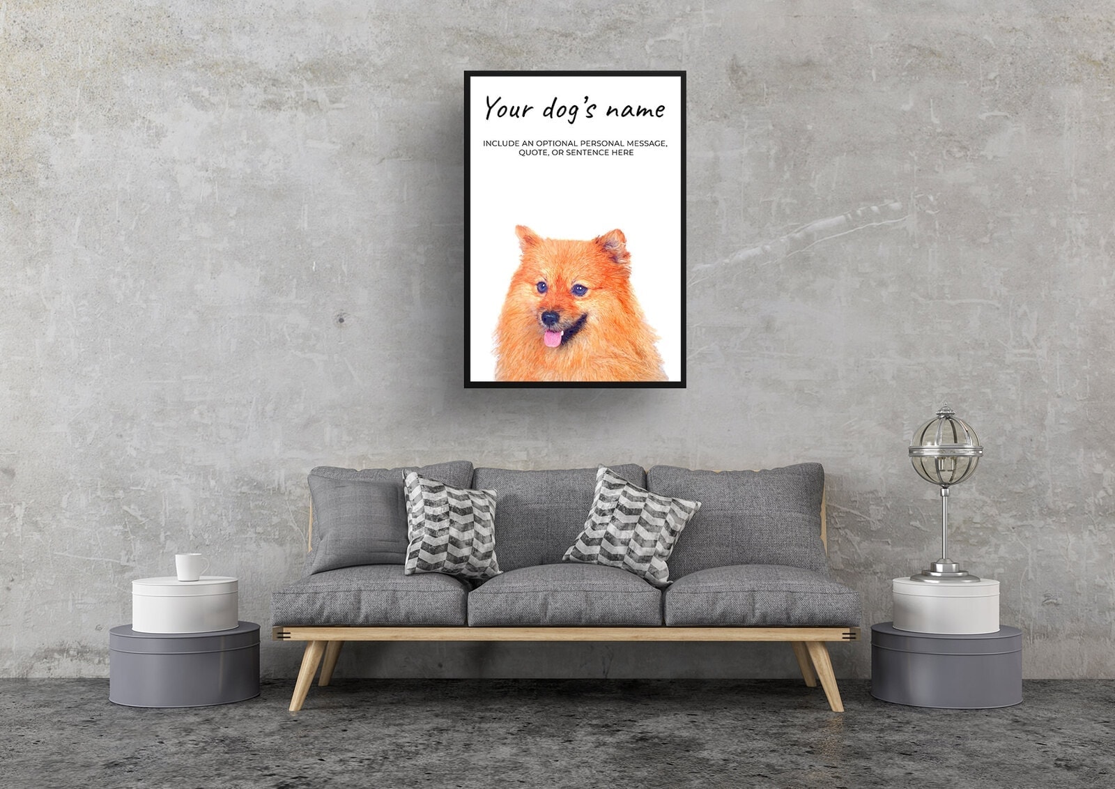 Pomeranian personalised dog print painting. Framed & un-framed wall art 7 Pomeranian personalised dog print painting. Framed & un-framed wall art - Image 5