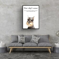 dog paintings prints schnauzer living room