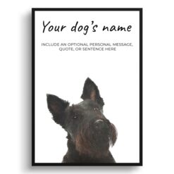 Scottish Terrier personalised dog print painting. Framed & un-framed wall art