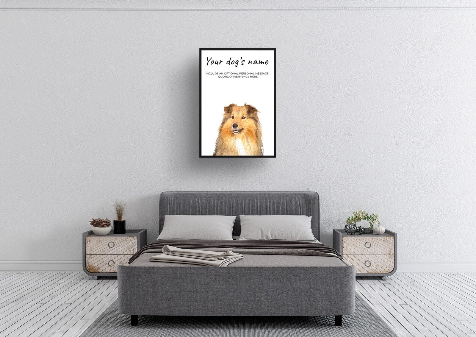 Shetland Sheepdog personalised dog print painting. Framed & un-framed wall art 3 Shetland Sheepdog personalised dog print painting. Framed & un-framed wall art - Image 2