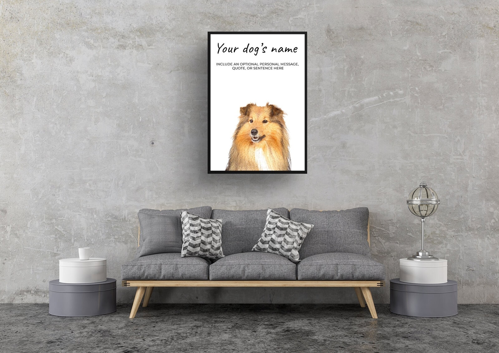 Shetland Sheepdog personalised dog print painting. Framed & un-framed wall art 6 Shetland Sheepdog personalised dog print painting. Framed & un-framed wall art - Image 5
