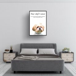 Shih tzu personalised dog print painting. Framed & un-framed wall art 10 dog paintings prints shih tzu bedroom