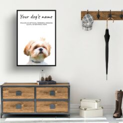 Shih tzu personalised dog print painting. Framed & un-framed wall art 11 dog paintings prints shih tzu hall
