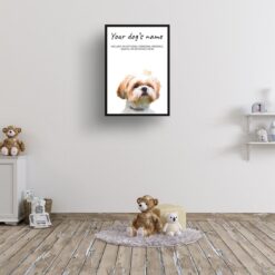 Shih tzu personalised dog print painting. Framed & un-framed wall art 12 dog paintings prints shih tzu kids room