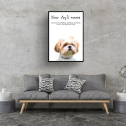 Shih tzu personalised dog print painting. Framed & un-framed wall art 13 dog paintings prints shih tzu living room
