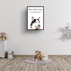 dog paintings prints siberian husky kids room