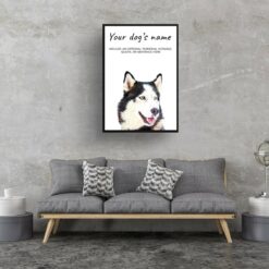 dog paintings prints siberian husky living room