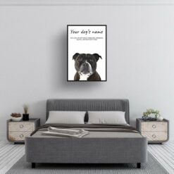 Staffordshire Bull Terrier personalised dog print painting. Framed & un-framed wall art 9 dog paintings prints staffordshire bull terrier bedroom