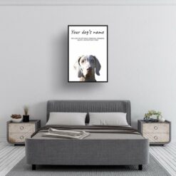 Weimaraner personalised dog print painting. Framed & un-framed wall art 9 dog paintings prints weimaraner bedroom