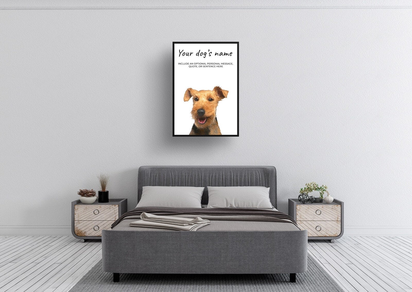 Welsh Terrier personalised dog print painting. Framed & un-framed wall art 3 Welsh Terrier personalised dog print painting. Framed & un-framed wall art - Image 2