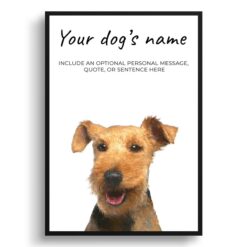 Welsh Terrier personalised dog print painting. Framed & un-framed wall art