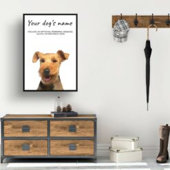 Welsh Terrier personalised dog print painting. Framed & un-framed wall art 10 Welsh Terrier personalised dog print painting. Framed & un-framed wall art - Image 3