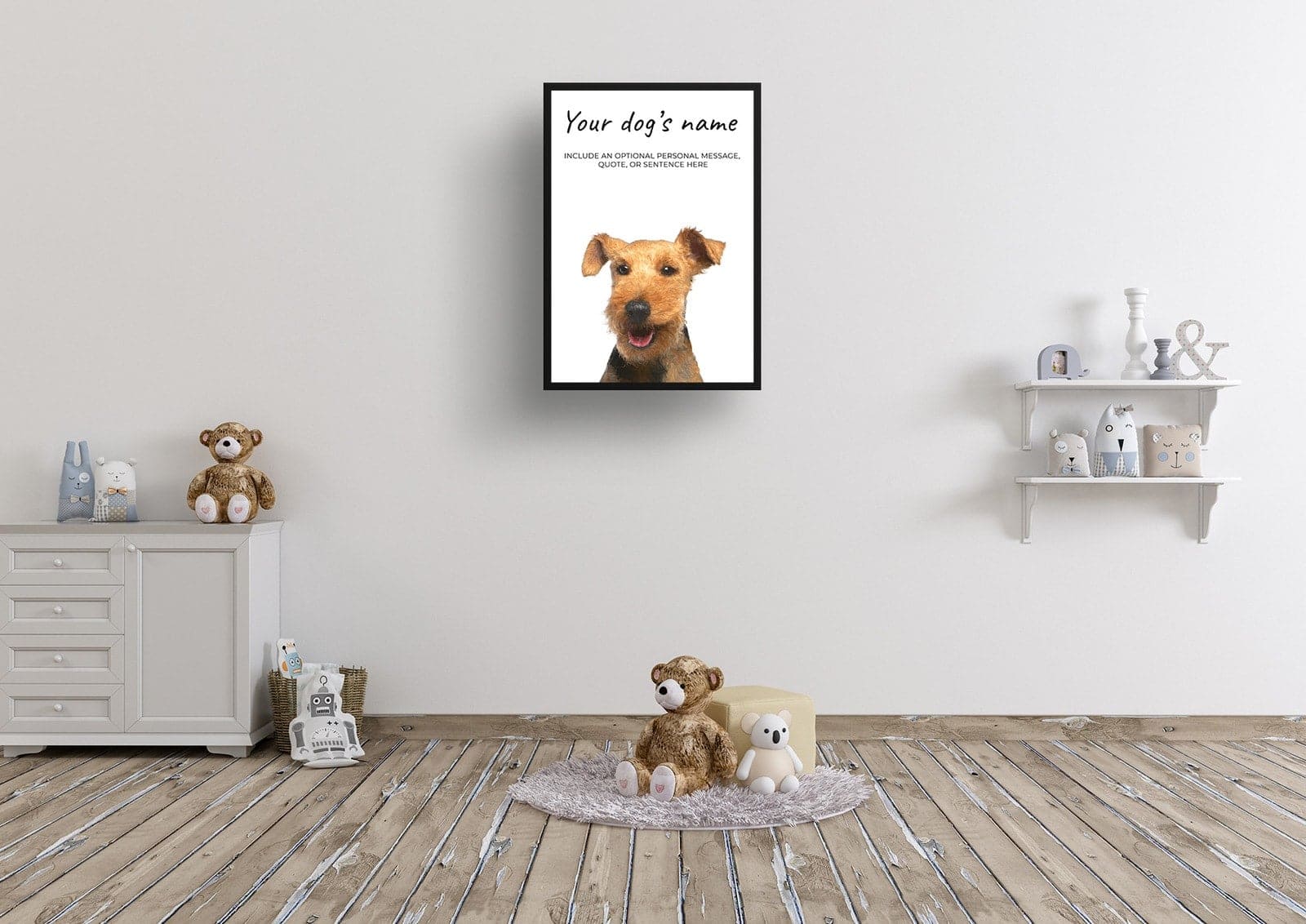 Welsh Terrier personalised dog print painting. Framed & un-framed wall art 5 Welsh Terrier personalised dog print painting. Framed & un-framed wall art - Image 4