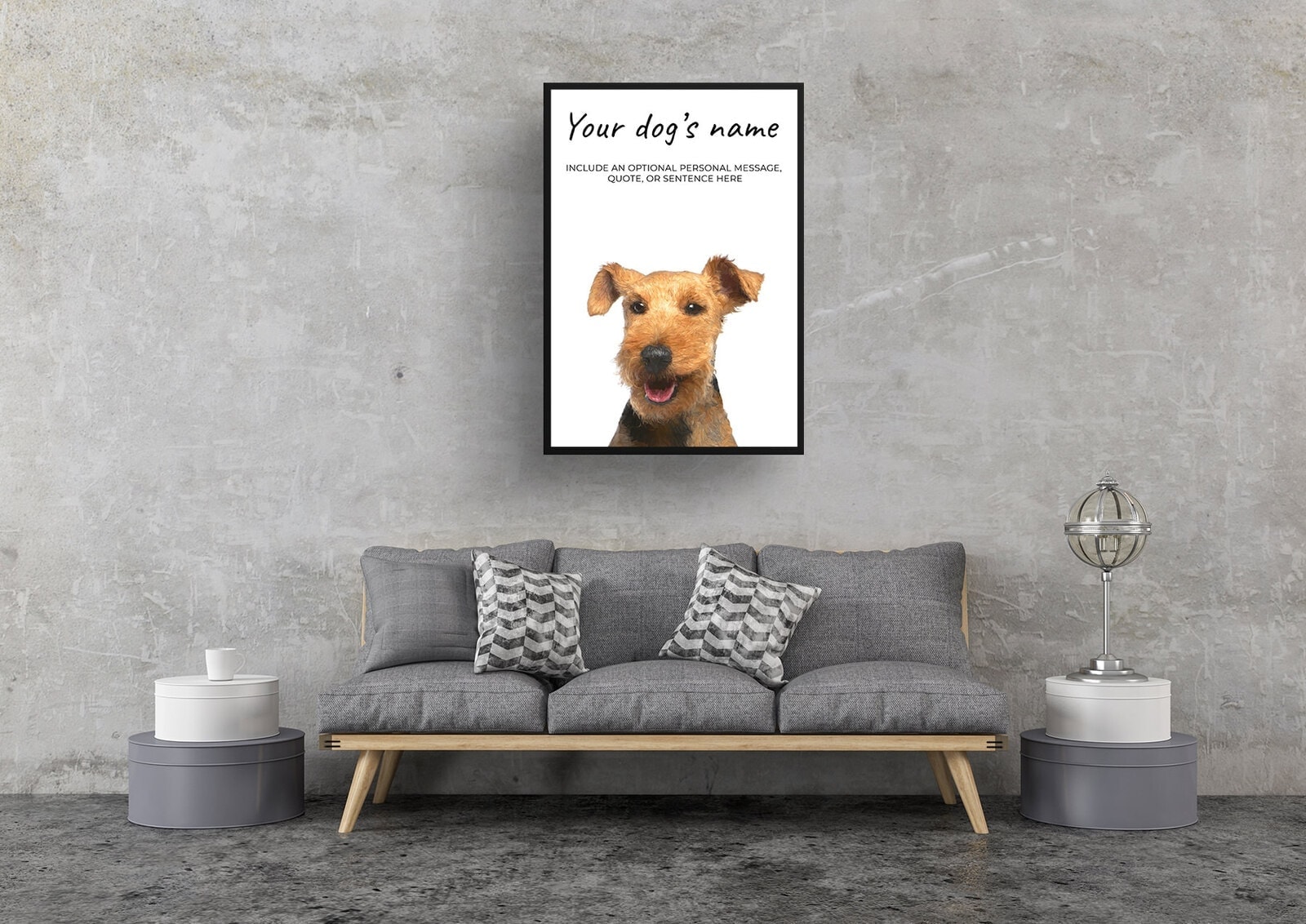Welsh Terrier personalised dog print painting. Framed & un-framed wall art 6 Welsh Terrier personalised dog print painting. Framed & un-framed wall art - Image 5
