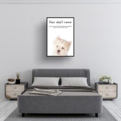 Westie personalised dog print painting. Framed & un-framed wall art 10 dog paintings prints westie bedroom