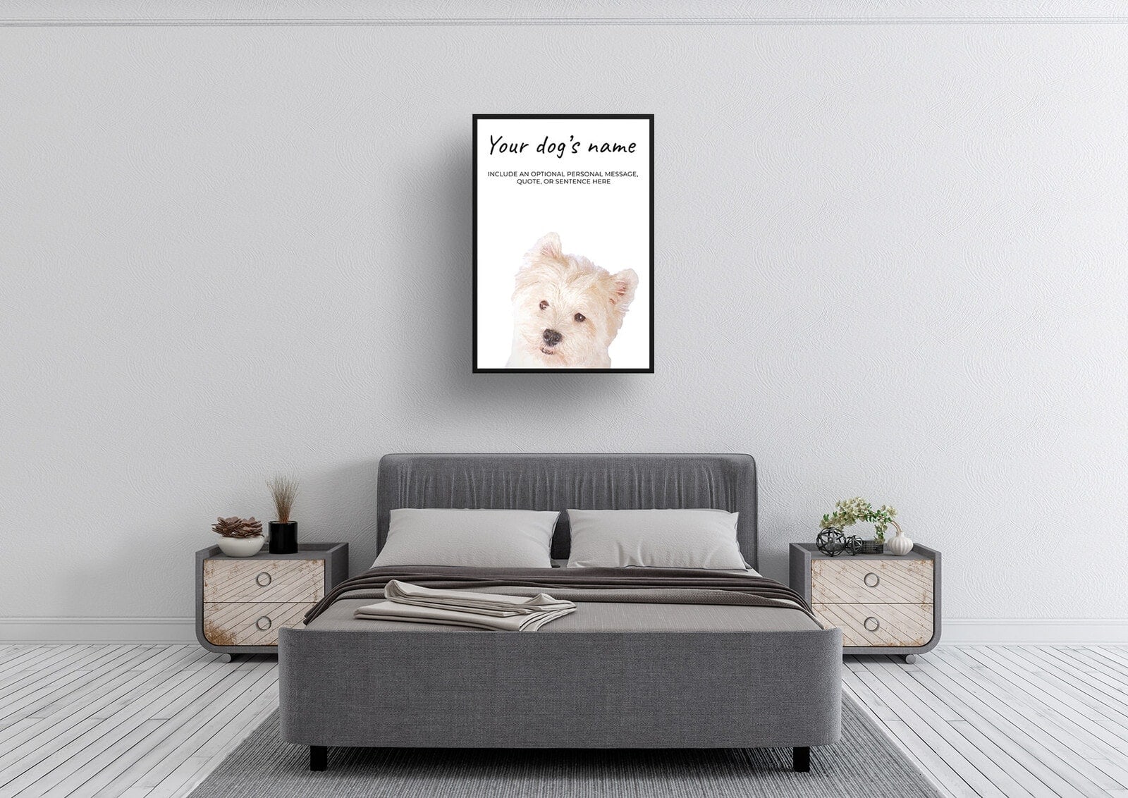 Westie personalised dog print painting. Framed & un-framed wall art 4 Westie personalised dog print painting. Framed & un-framed wall art - Image 2