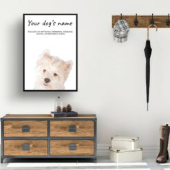 Westie personalised dog print painting. Framed & un-framed wall art 11 dog paintings prints westie hall