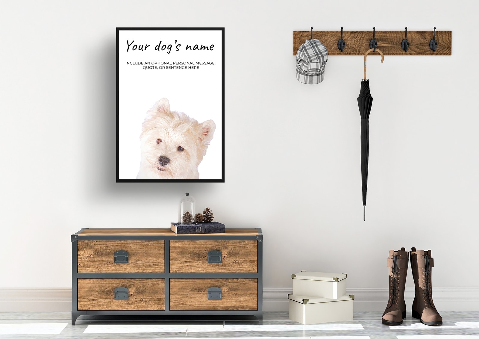 Westie personalised dog print painting. Framed & un-framed wall art 5 Westie personalised dog print painting. Framed & un-framed wall art - Image 3