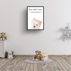Westie personalised dog print painting. Framed & un-framed wall art 12 dog paintings prints westie kids room