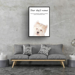 Westie personalised dog print painting. Framed & un-framed wall art 13 dog paintings prints westie living room