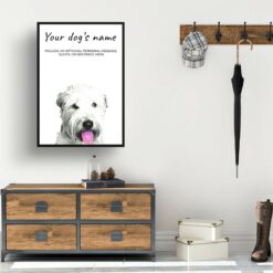 Wheaten Terrier personalised dog print painting. Framed & un-framed wall art 10 dog paintings prints wheaten terrier hall