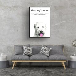 Wheaten Terrier personalised dog print painting. Framed & un-framed wall art 12 dog paintings prints wheaten terrier living room