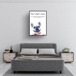 dog paintings prints white french bulldog bedroom