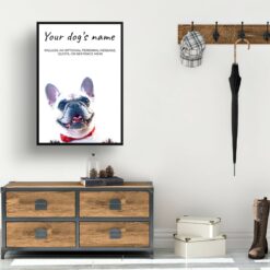 dog paintings prints white french bulldog hall