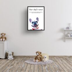 dog paintings prints white french bulldog kids room