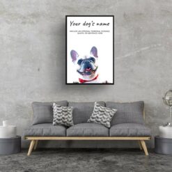 dog paintings prints white french bulldog living room